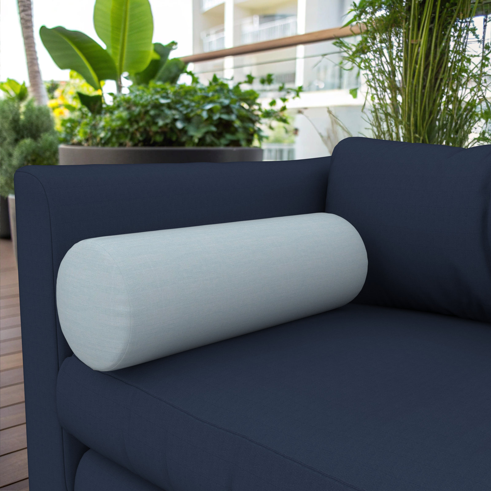 Amala Outdoor/Indoor Bolster Pillow, Play Sky