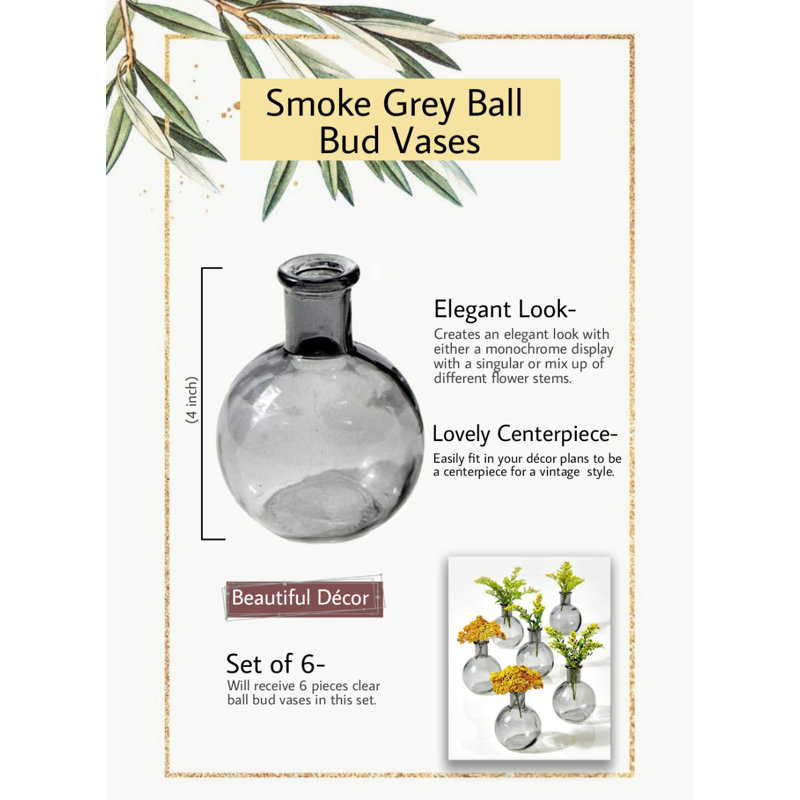 Pendaray Glass Table Vase, Smoke Gray