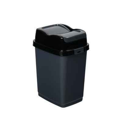 Mini poubelle en plastique avec couvercle pivotant pour salle de bain, comptoir, bureau, 1,25 gallon - 5 litres, gris