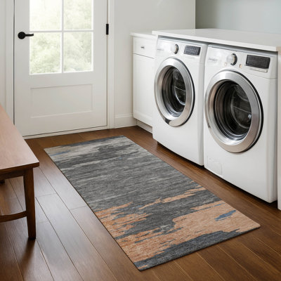 Tapis abstrait lavable à la machine Premium Premium Ansley