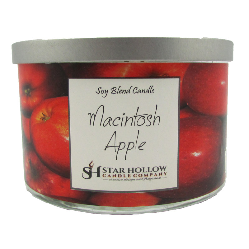 Macintosh Apple Scented Jar Candle, 2.75" H x 4.25" W x 4.25" D