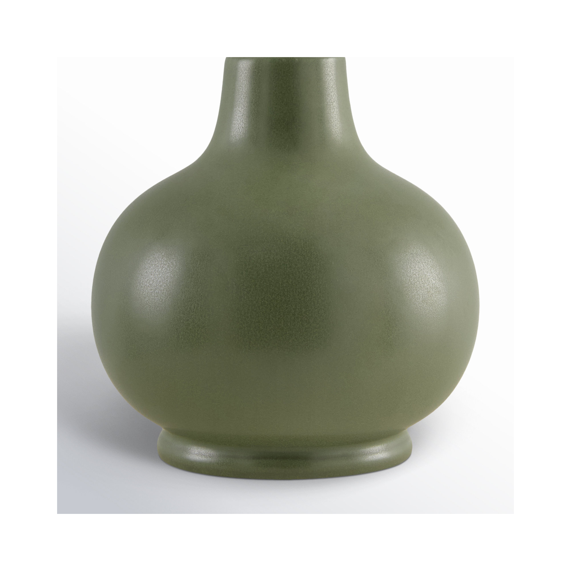 Momsen Scallop Shade Lamp, Khaki, White Twill, 13"" H x 8"" W x 8"" D