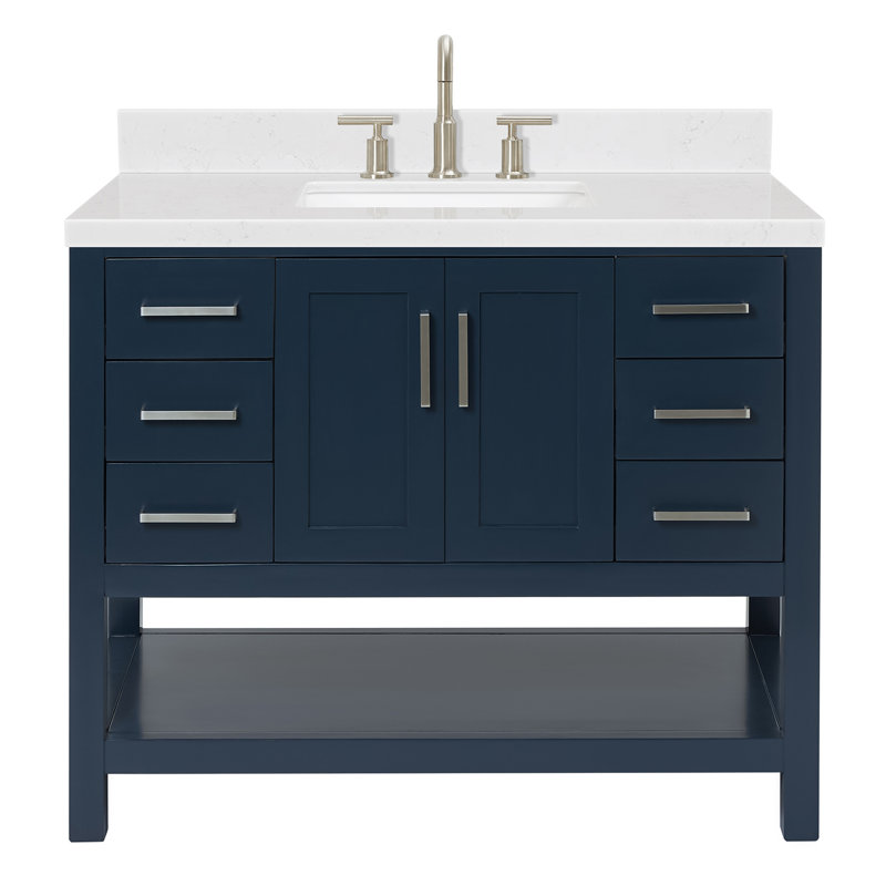 ARIEL Magnolia 42 Single Bathroom Vanity with Top, Midnight Blue