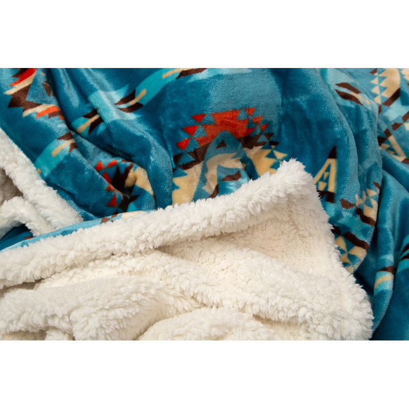 Turquoise Southwest Plush throw