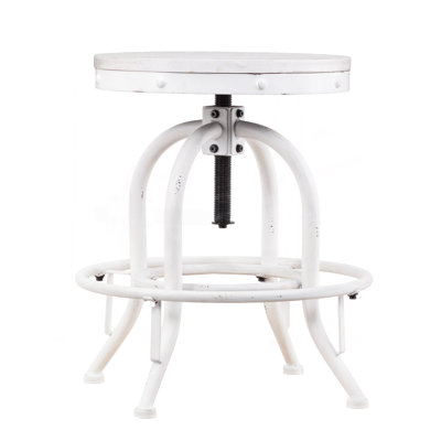 Tabouret pivotant à hauteur réglable avec design rustique et industriel