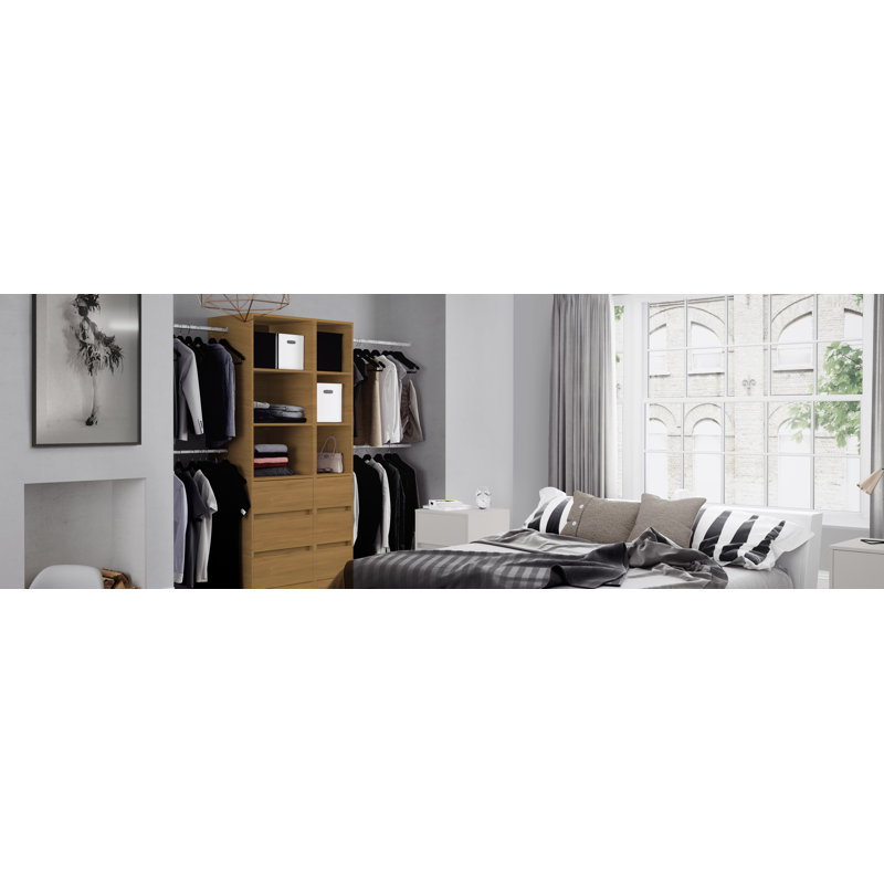 280cm W Manufactured Wood Clothes Storage System, Oak