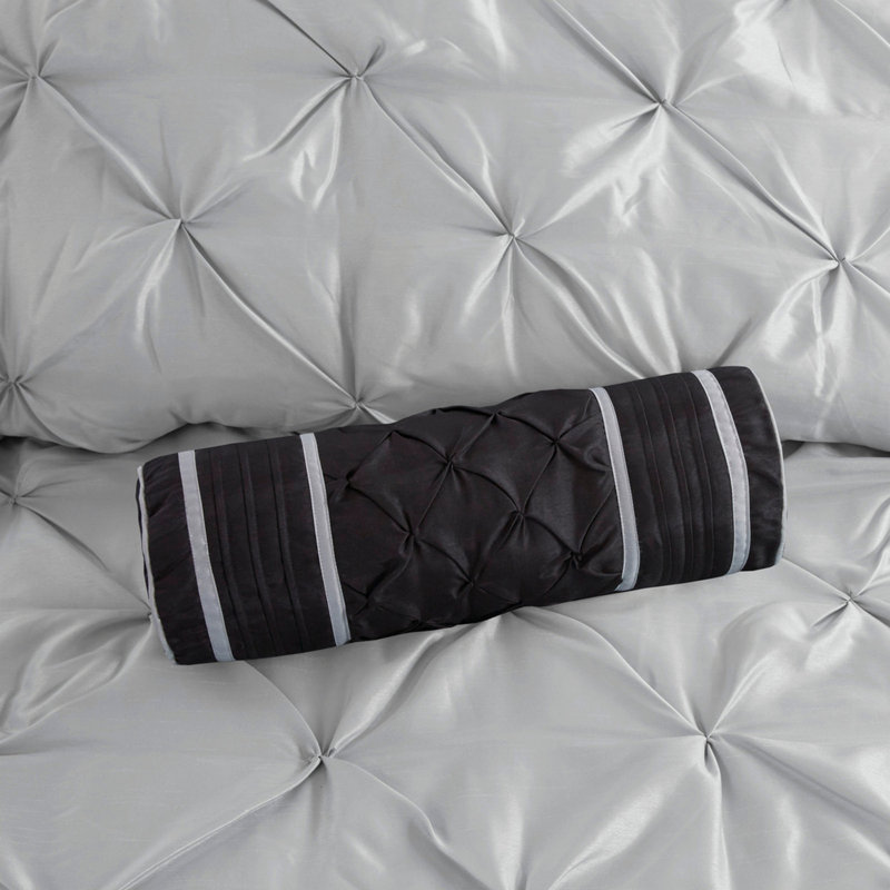 7 Piece Tufted Comforter Set Grey