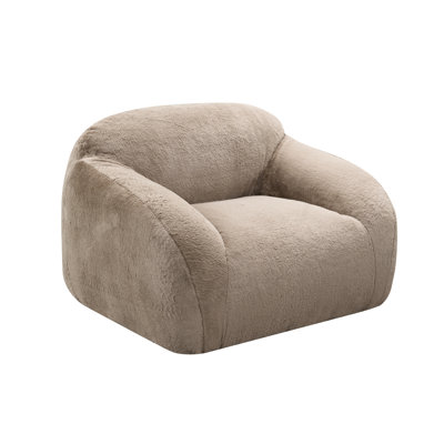 Fauteuil moelleux pivotant en fausse fourrure Roundhill Furniture Adell