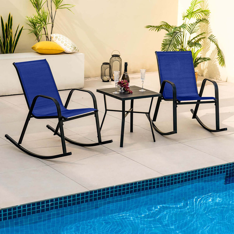 Chaise berçante d'extérieur 4 pièces