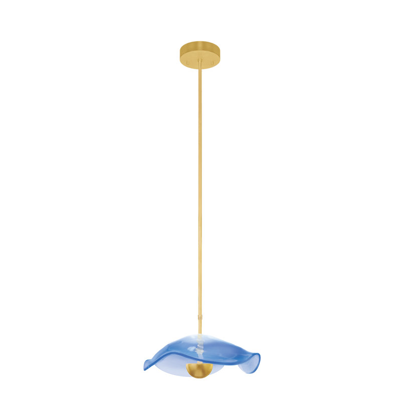 Embark 1 - Light LED Pendant, Blue, 78.25" H x 12" W x 12" D, Standard Gold Leaf
