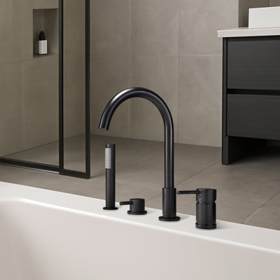 2 Handle Deck Tub Filler with Diverter