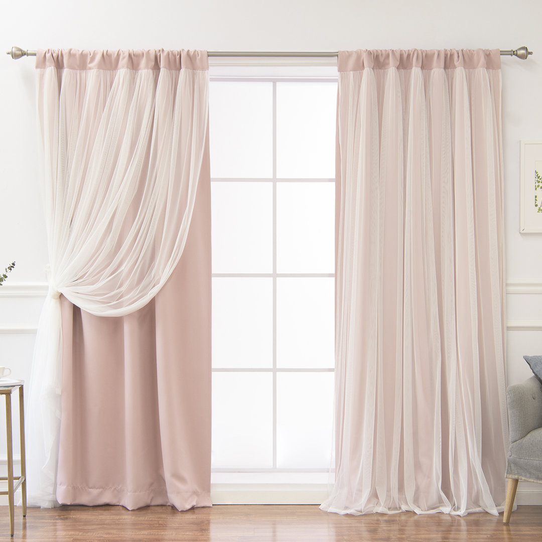 Harborcreek Solid Color Blackout Thermal Rod Pocket Curtain Panels (Set of 2) Darby Home Co Curtain 