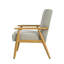Chaise d'appoint, siège en tissu gris clair doux, dossier capitonné
