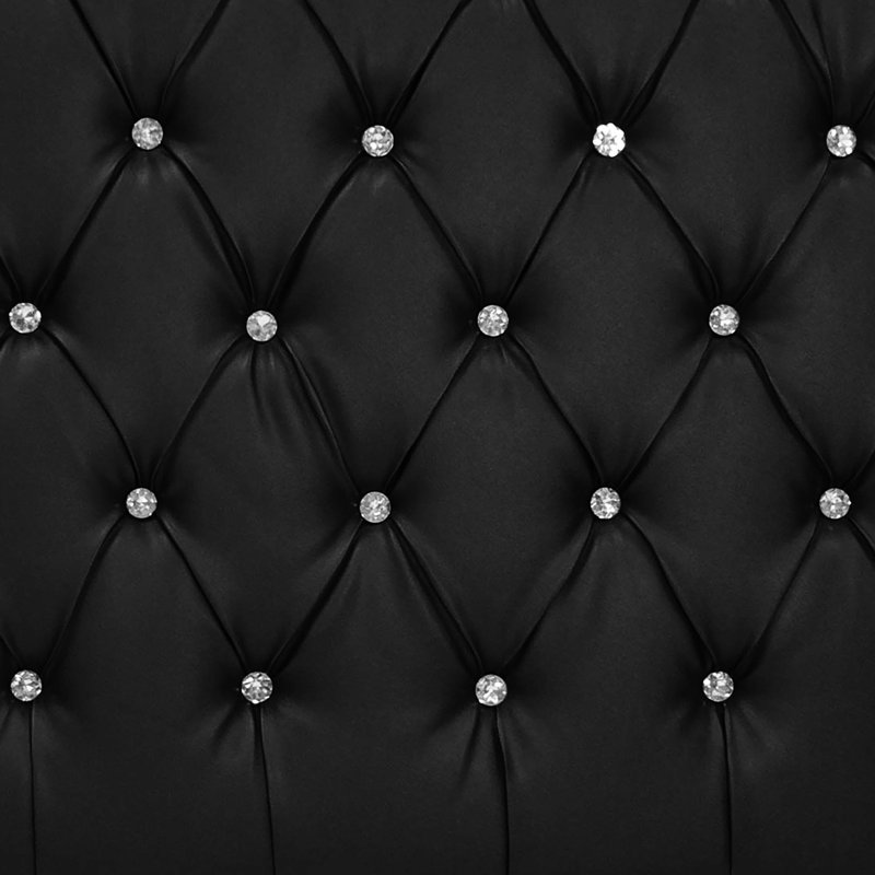 Structure de lit double rembourrée en similicuir noir - devoir d'assemblage sans hésitation