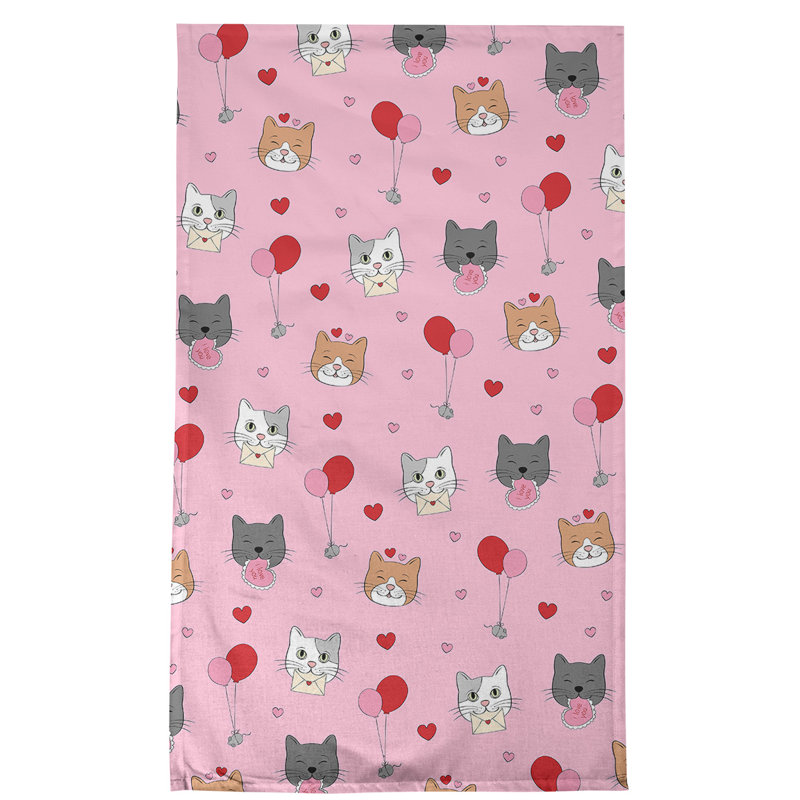 Serviette de thé à chats fêtes, Polyester sergé
