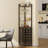 Samontha 67" Height Corner Bar Cabinet with LED Light and Outlet, Freestanding Corner Wine Rack with 6 Tier Wine Rack and Goblet Rack-1398116564