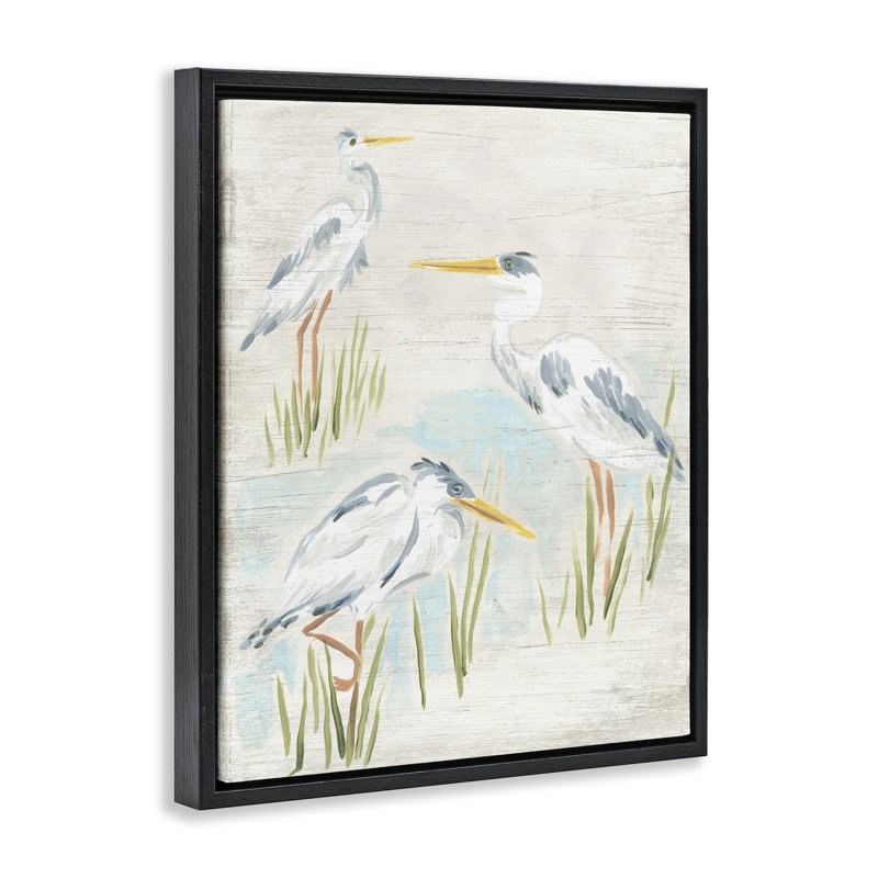 «Rustic Lake Birds», art mural encadré sur toile flottante par June Erica Vess, H 21 po x l 17 po