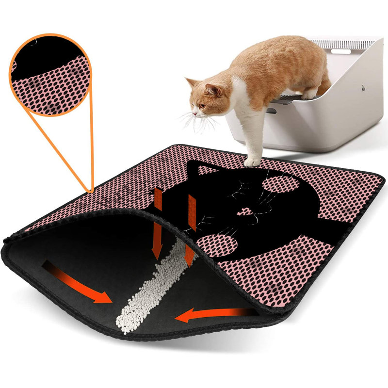Premium Cat Litter Mat, 18 x 24 inches | 50% PVC / 50% Polyester, Machine Washable & Vacuum Friendly | Durable, Easy-Clean Design for Pet Owners | Protect Your Floors from Litter Messes