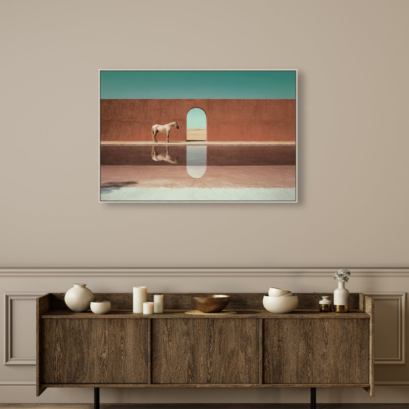 Western Reflections Print by Oliver Gal, 46"H x 31"W, Silver Floater Frame