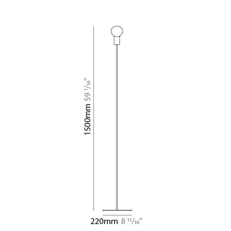 Sphere 59.0551" Floor Lamp, Brass