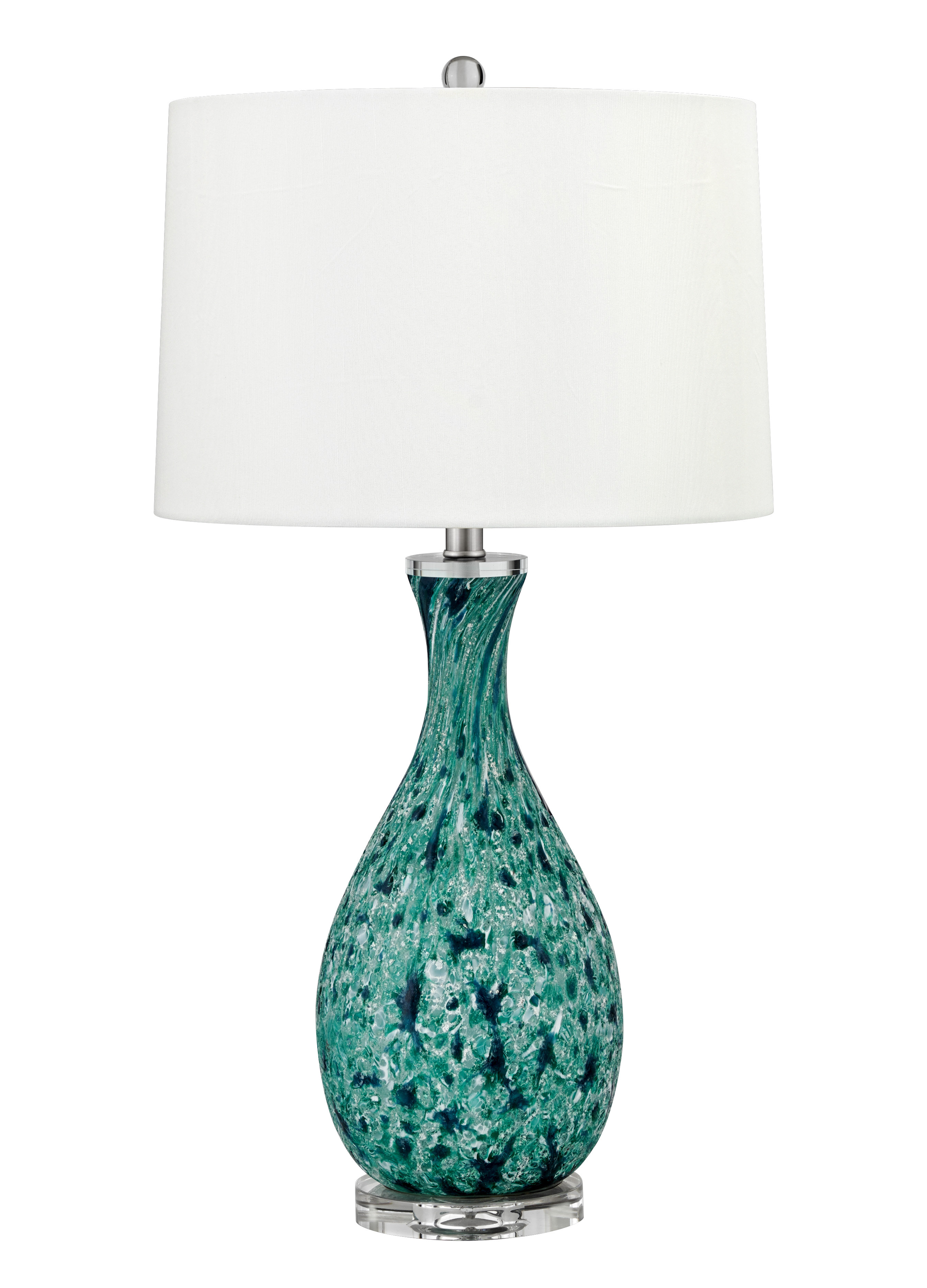 Medallion Lighting Lamazia 30 Blue & Green Table Lamp with USB Port |  Wayfair