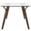 Table de salle à manger moderne Folia Mid-Century en noyer et verre-196588666-196588671