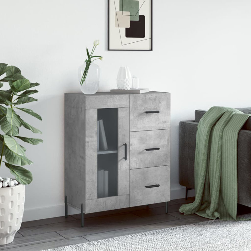 Metelus 69.5cm Sideboard, Concrete Grey