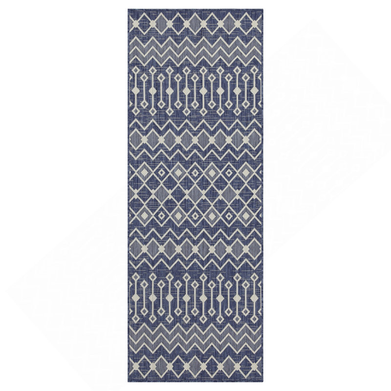 Tapis bleu intérieur / extérieur, Tapis de couloir 2 pi 7 po x 7 pi 3 po