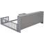 Lit double à plancher double avec rangement latéral - gris, bibliothèque et garde-corps de qualité pour chambre à coucher confortable et sécuritaire-1837763957-1837763959