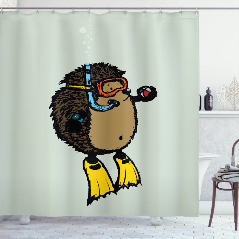 Shower Curtain with Hooks Included, 70" H x 69" W