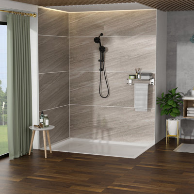 7 Hand Shower & 4.7" Rain Showerhead, Matte Black With Adjustable Slide Bar And Gasket Assembly Parts