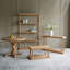 Table de salle à manger ronde 42 po x 32 po, table de cuisine en bois naturel avec base balustre sculptée, style campagnard / rustique / campagne française