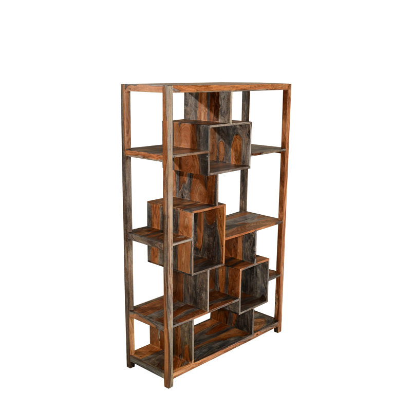 Goa Cube 180cm H x 115cm W Solid Wood Geometric Bookcase