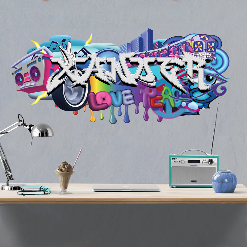Graffiti Non-Wall Damaging Wall Decal, 36.5" H x 84" W, Yes