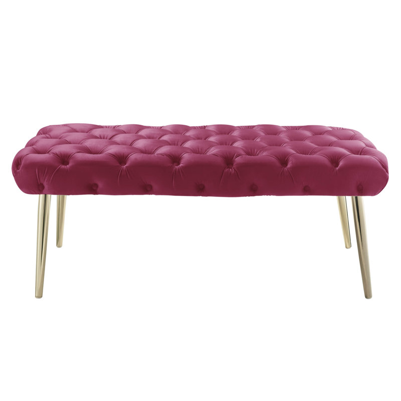 Banc rembourré Triniyah Upholstery, Fuchsia, Or