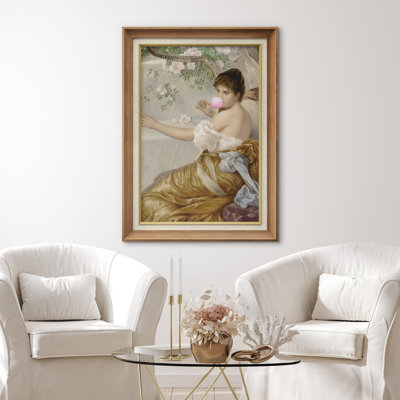 " Woman Tuning Harp Bubblegum " on Canvas