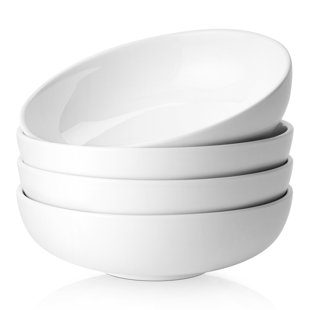 DELLING 60 Oz Large Serving Bowls Set, 8 White Soup Bowls Big Salad Bowls  for Kitchen, Ceramic Mixing Bowls For Pasta, Soup, Fruit Vegetable, Ramen