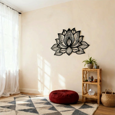 Art mural 3D lotus en métal