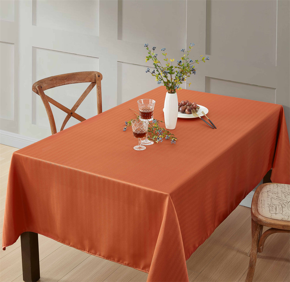 Lincoln Stripe Fabric Tablecloth Red Barrel Studio® 