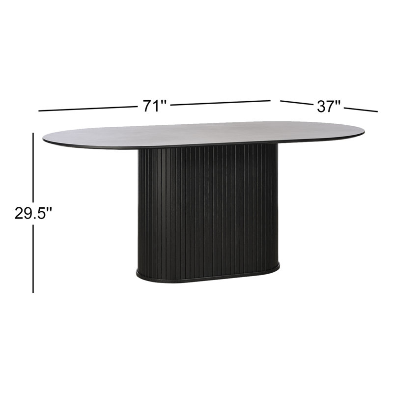 Iris 71'' Oval Dining Table, Black Oak