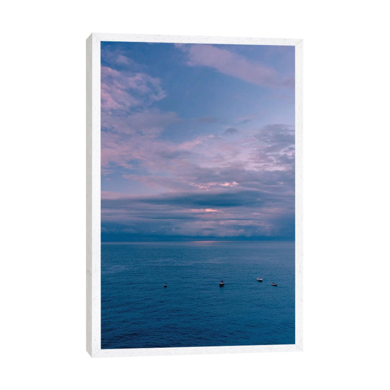 Positano Sunrise X by Bethany Young - Print on Canvas, White Framed, 66.04cm H x 45.72cm W x 3.81cm D