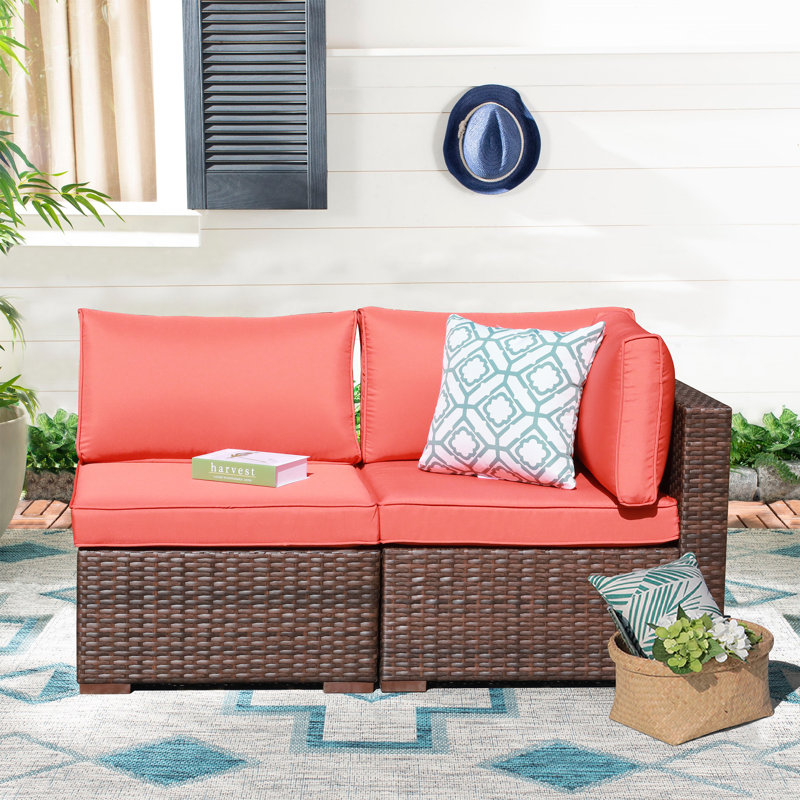 Chaise de patio avec coussins Querida, Orange