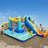 Multi-Function Castle Water Park Inflatable Bounce House With Educational Hopscotch Pool