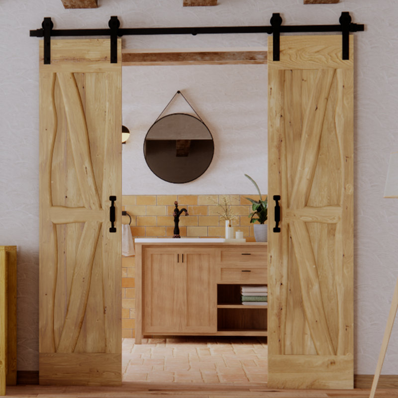 Solid Oak Barn Door Unfinished, Narural Oil