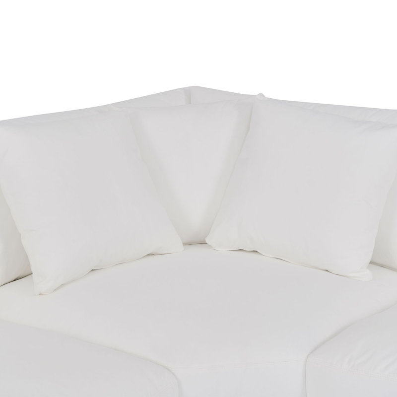 Canapé modulaire rembourré 3 pièces Kanta, Blanc