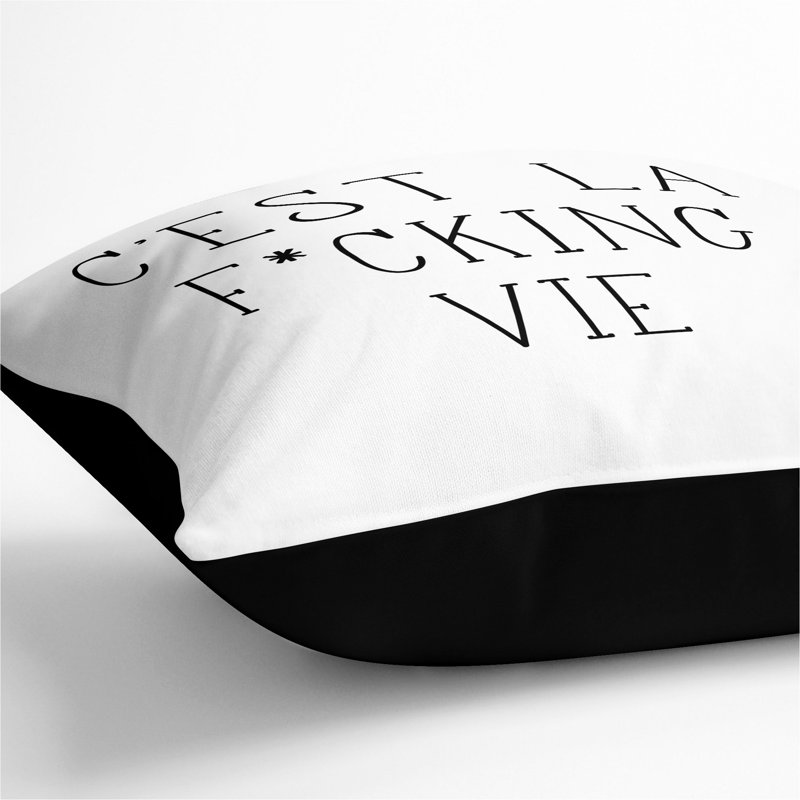 Square Cushion, Black, 40cm H x 40cm W x 15cm D
