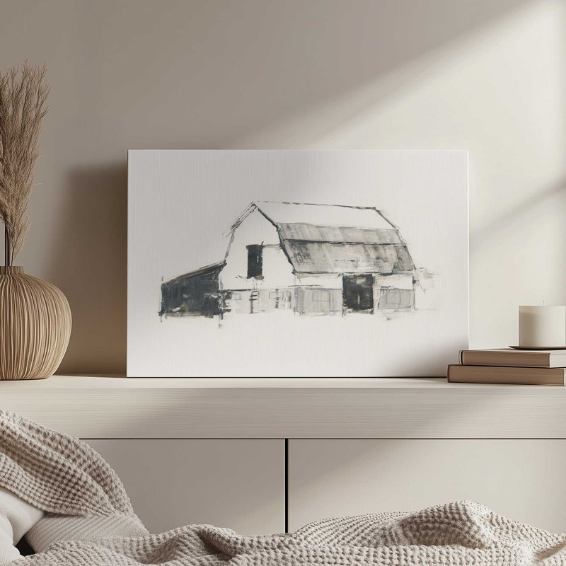 «Greycale Barn Study I» par Ethan Harper, reproduction d'art sur toile, H 18 po x l 24 po, Toile tendue, Ne s’applique pas