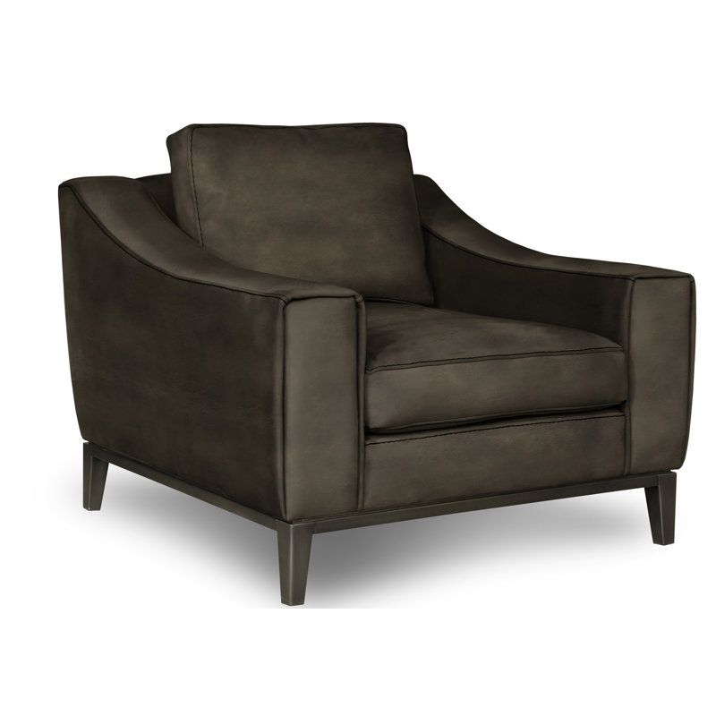 Fauteuil en cuir véritable Parisian, Acajou (Coyote), Espresso