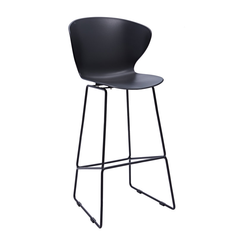 Tabouret de bar et de bar Varvara, Tabouret de bar (siège d’une hauteur de 30 po), Noir, noir, noir, noir