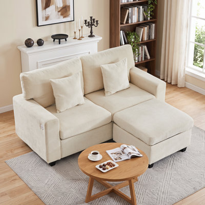 L Shaped Modular Sectional Sofa With Ottoman